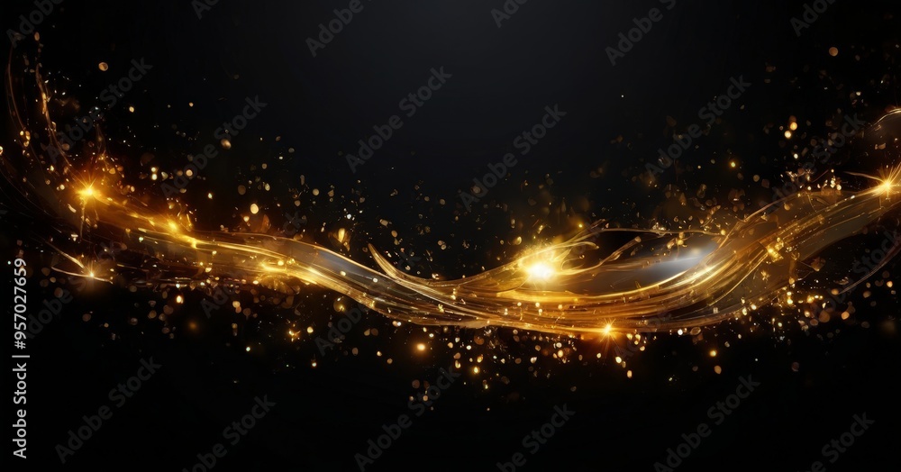 Obraz premium abstract gold background with light effects