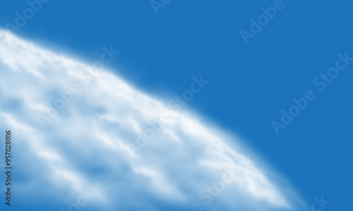 Vector of realistic white cloud on blue sky background illustration.