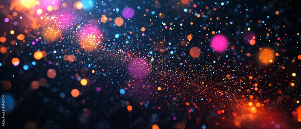 Fototapeta premium Futuristic data visualization with glowing blue lines and particles, forming a dynamic digital wave.