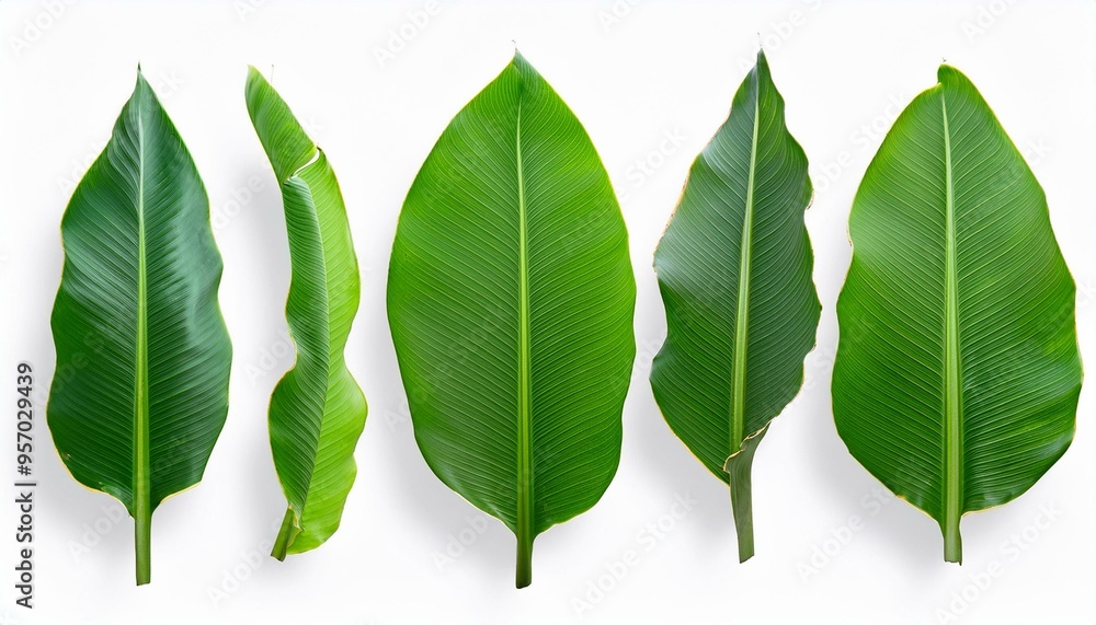 Obraz premium green leaf isolated on white.flora, closeup, texture, summer, spring, vein, botany, green, close-
