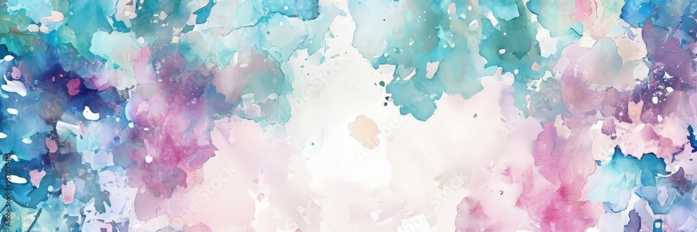 Fototapeta premium abstract watercolor background with blue, pink and green colors