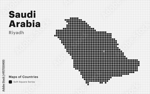 Creative Dotted Map of United Arab Emirates with capital Abu Dhabi. Soft Square dots