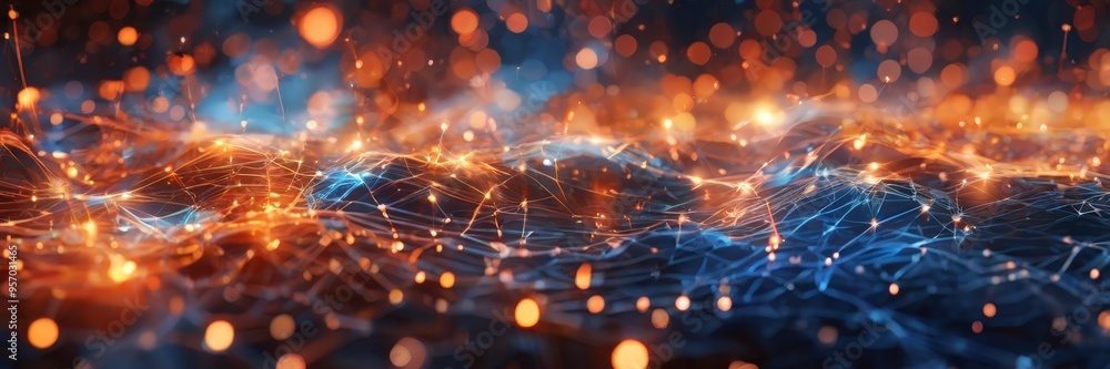 Fototapeta premium abstract background with glowing lights and lines