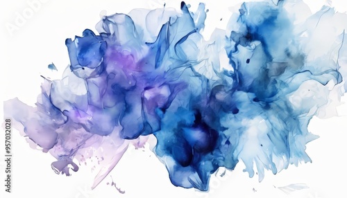 blue and purple watercolors