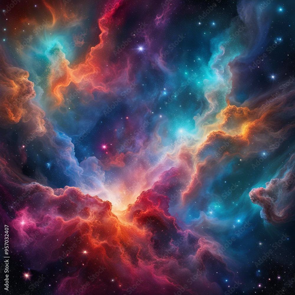 colorful nebula galaxy illustration background colorful nebula galaxy illustration background