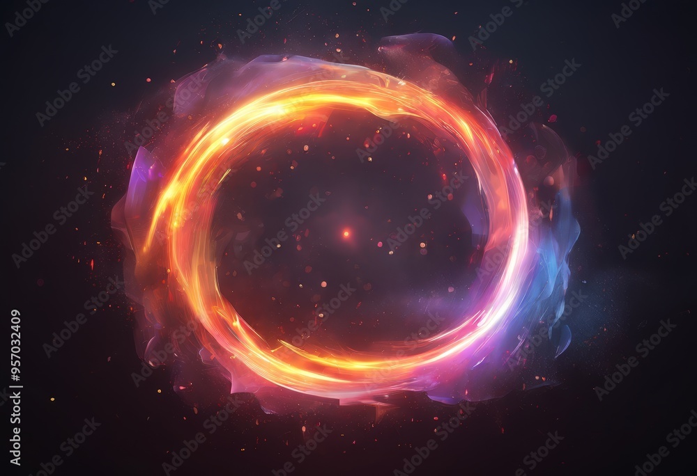 circular light and smoke circular light and smoke