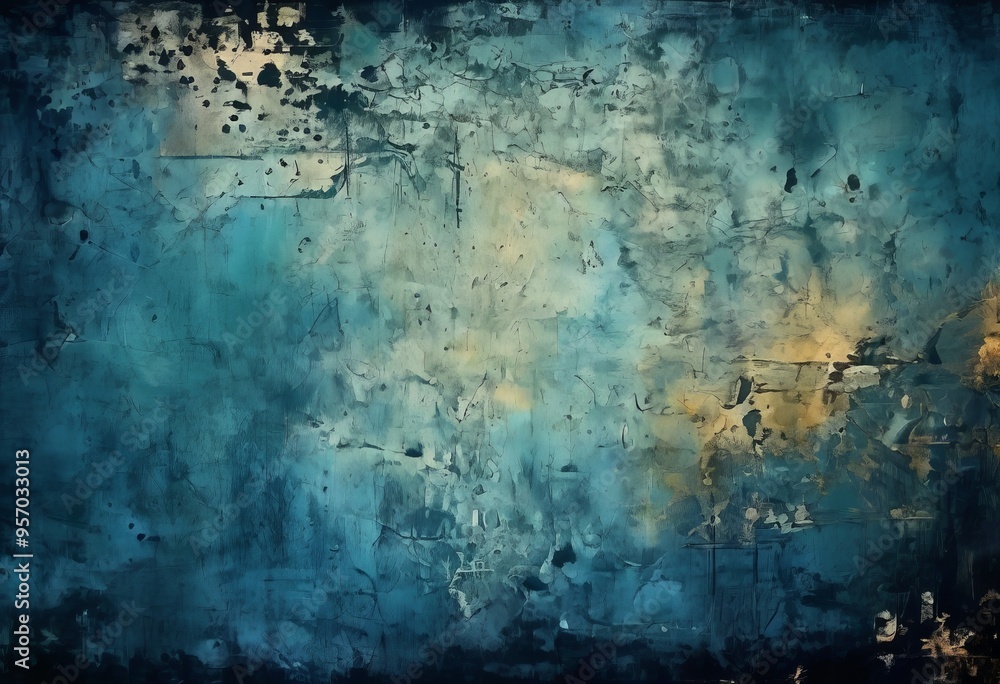 blue and yellow abstract painting with black background blue and yellow abstract painting with black background