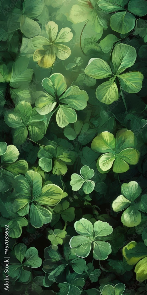 bunch green clover leaves bunch green clover leaves