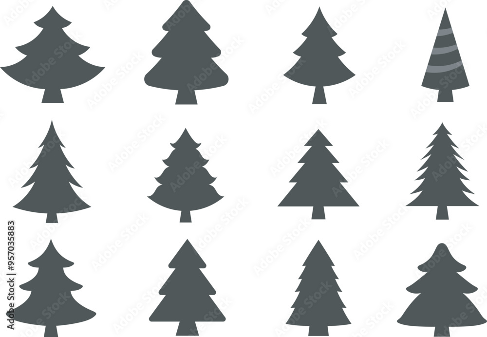 Christmas trees vector silhouette EPS 10 Christmas trees vector silhouette EPS 10