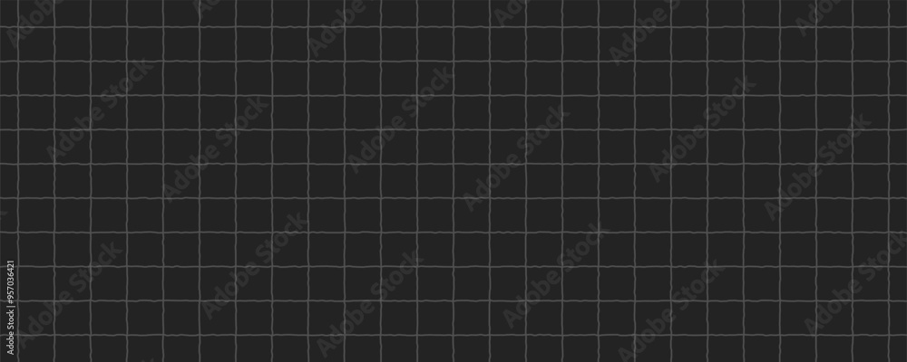 Abstract dark background with checkered pattern. Jagged doodle hand drawn lines, notebook sheet, lined paper. Vertical and horizontal crosshatch. Abstract dark background with checkered pattern. Jagged doodle hand drawn lines, notebook sheet, lined paper. Vertical and horizontal crosshatch.