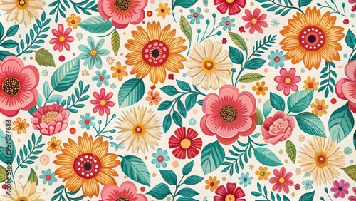 Flower+pattern+illustration photo