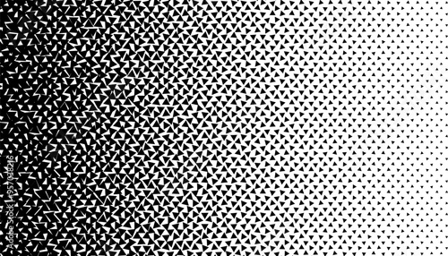 Transition pattern of abstract triangle orientation. Black and white geometric pattern. Vector Format Illustration. 