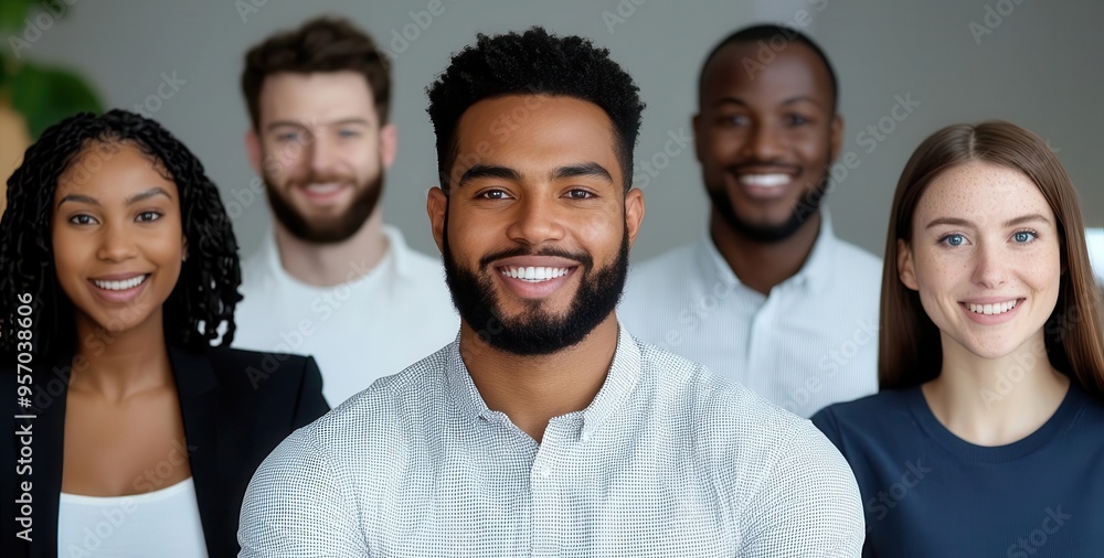 A high-resolution photo of A diverse group of remote workers on a video call, each in a different home office setting A high-resolution photo of A diverse group of remote workers on a video call, each in a different home office setting