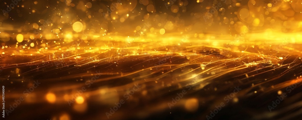 Fototapeta premium abstract golden background with bo lights