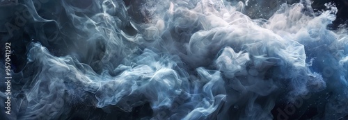 blue and white smoke background