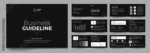 Business guidelines or landscape brochure template minimalist design
