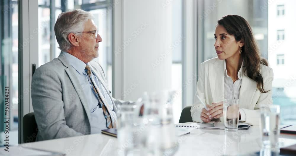 Team, planning and business people in meeting with CEO for talk, training or progress update. Cooperation, discussion and mature manager in office with secretary for coaching, help or project advice Team, planning and business people in meeting with CEO for talk, training or progress update. Cooperation, discussion and mature manager in office with secretary for coaching, help or project advice