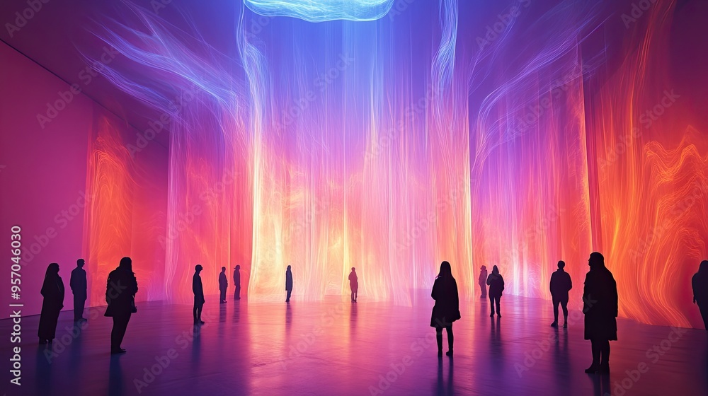 Naklejka premium 49. Immersive performance space architecture that captivates audiences with sensory experiences