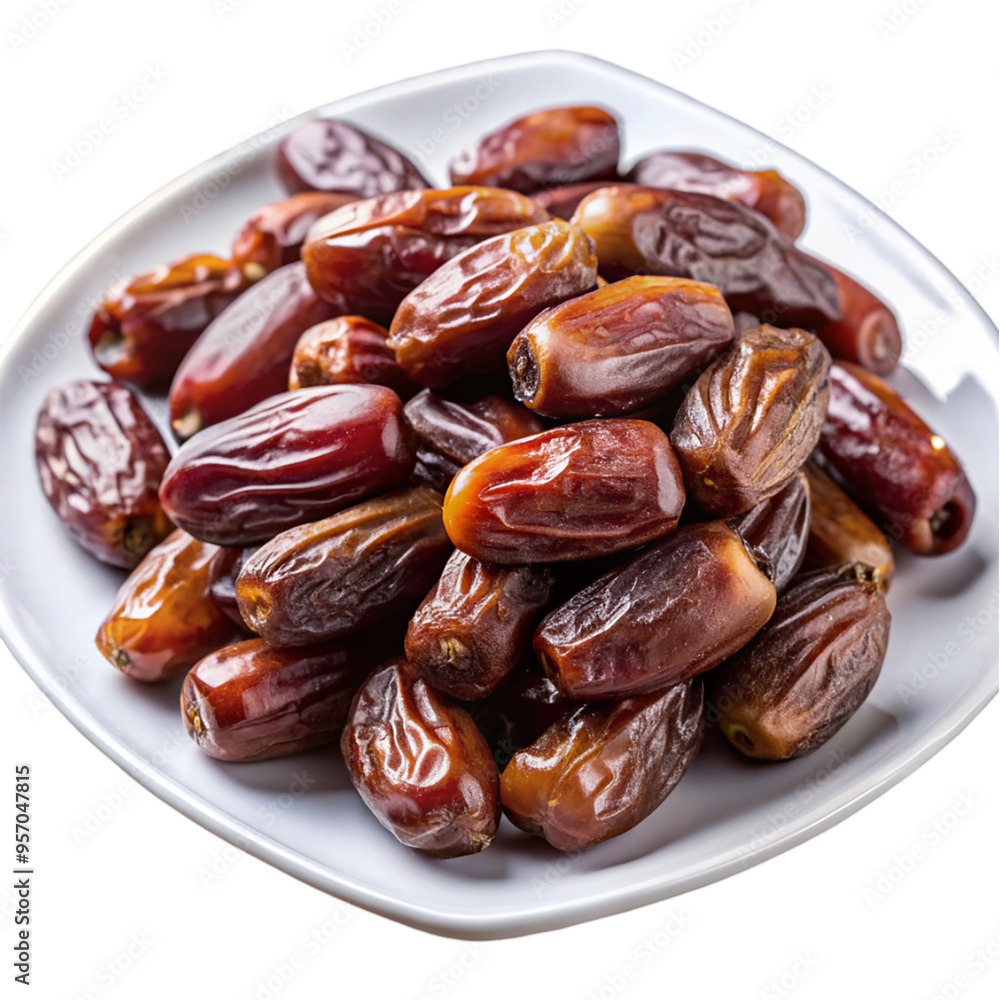 Dates on plate isolated on transparent background. Dates on plate isolated on transparent background.