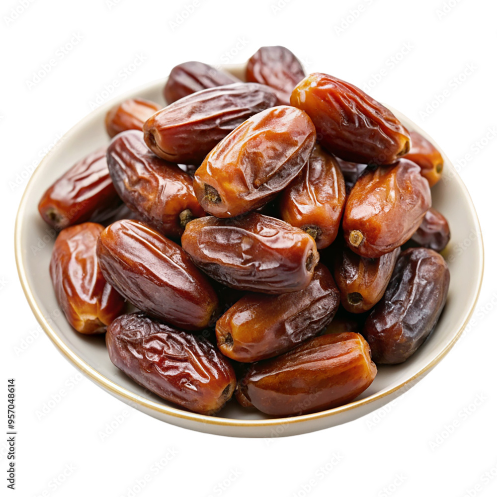 Dates on plate isolated on transparent background. Dates on plate isolated on transparent background.