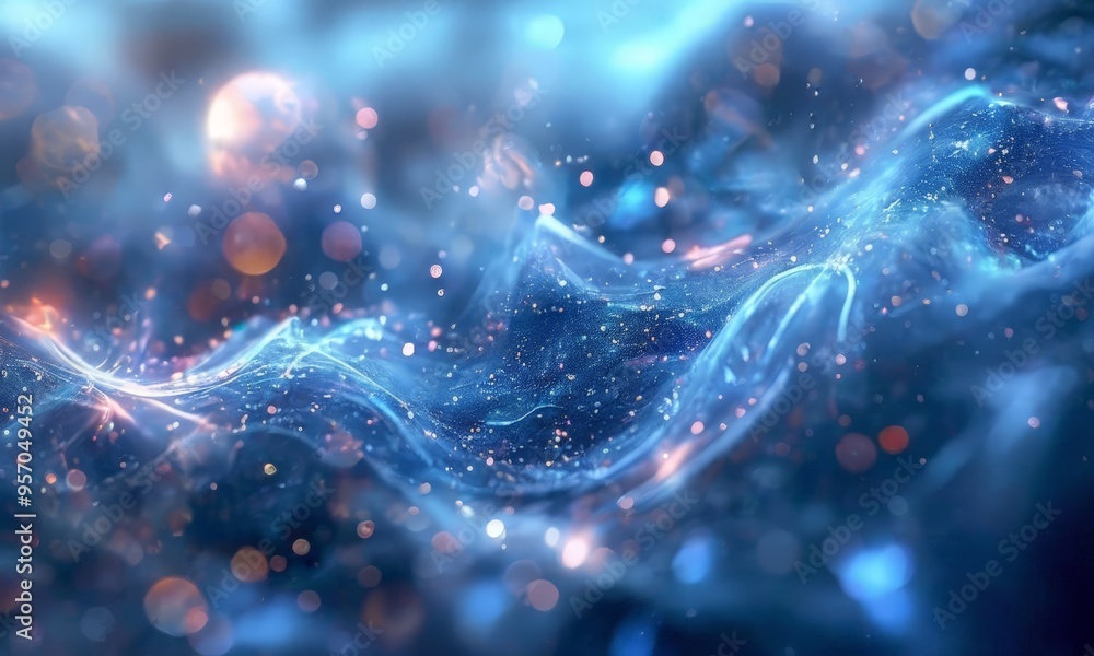 abstract blue background with glowing particles and stars abstract blue background with glowing particles and stars