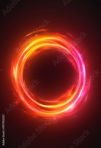 bright neon circle on black background