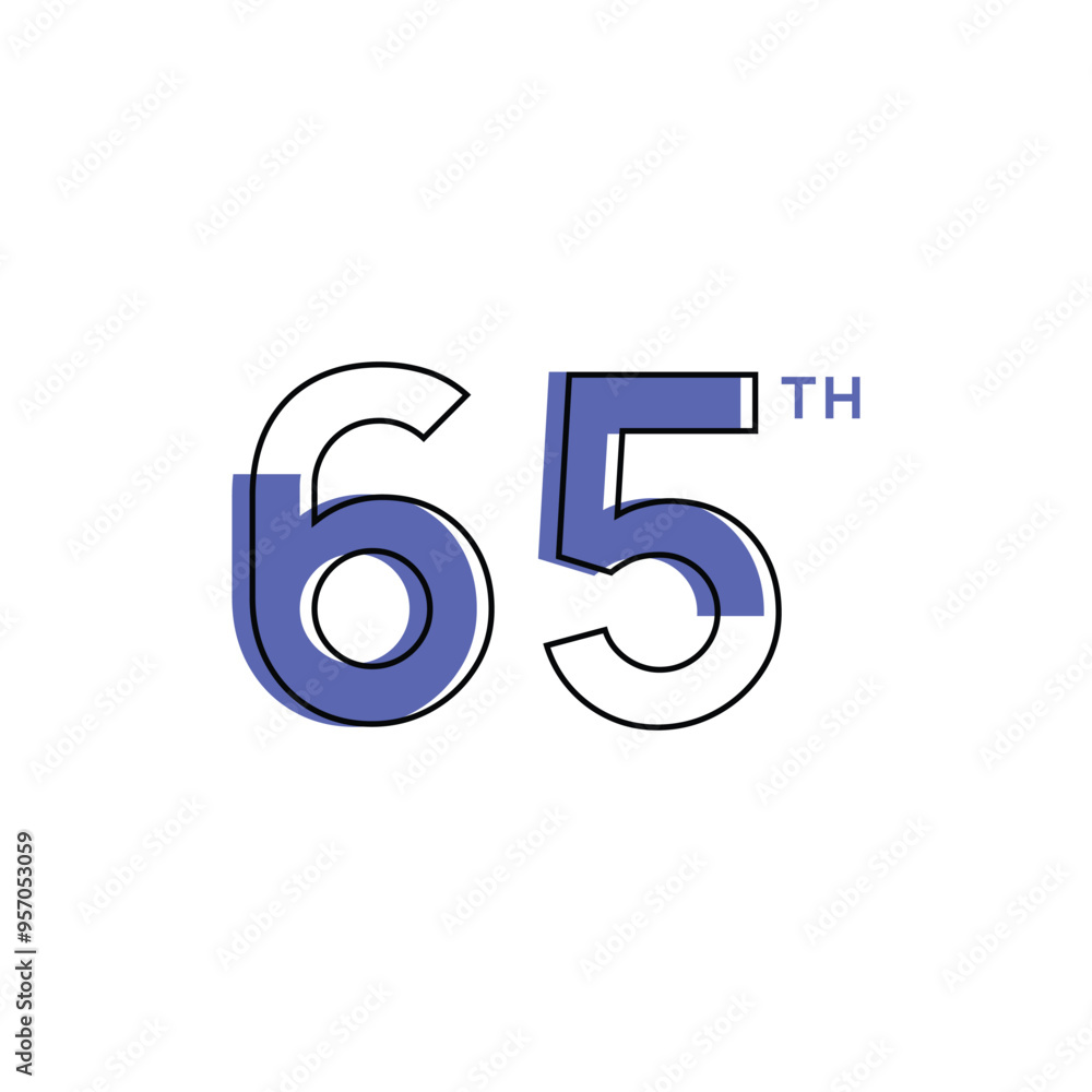 65 Th Anniversary Number Design Flat Style Collection Vector Template Illustration 65 Th Anniversary Number Design Flat Style Collection Vector Template Illustration