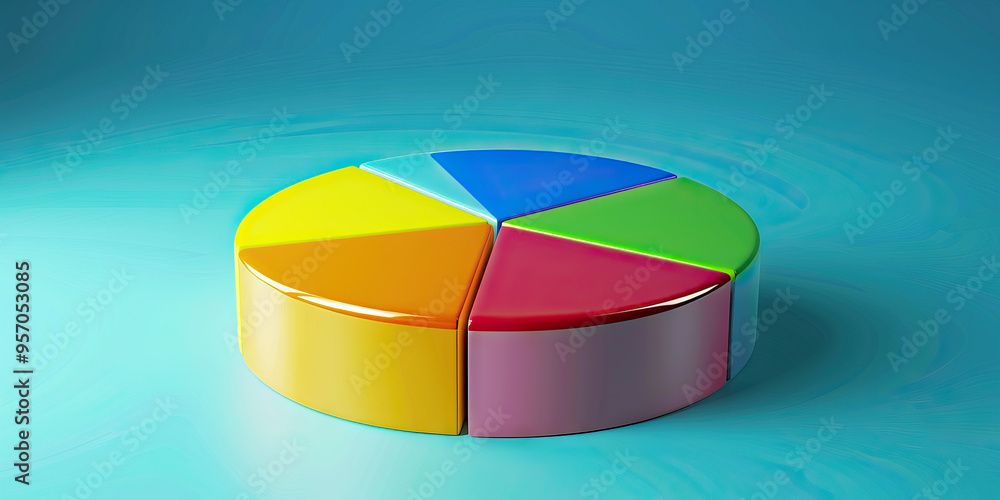 Obraz premium Colorful Pie Chart Showcasing Market Share by Region