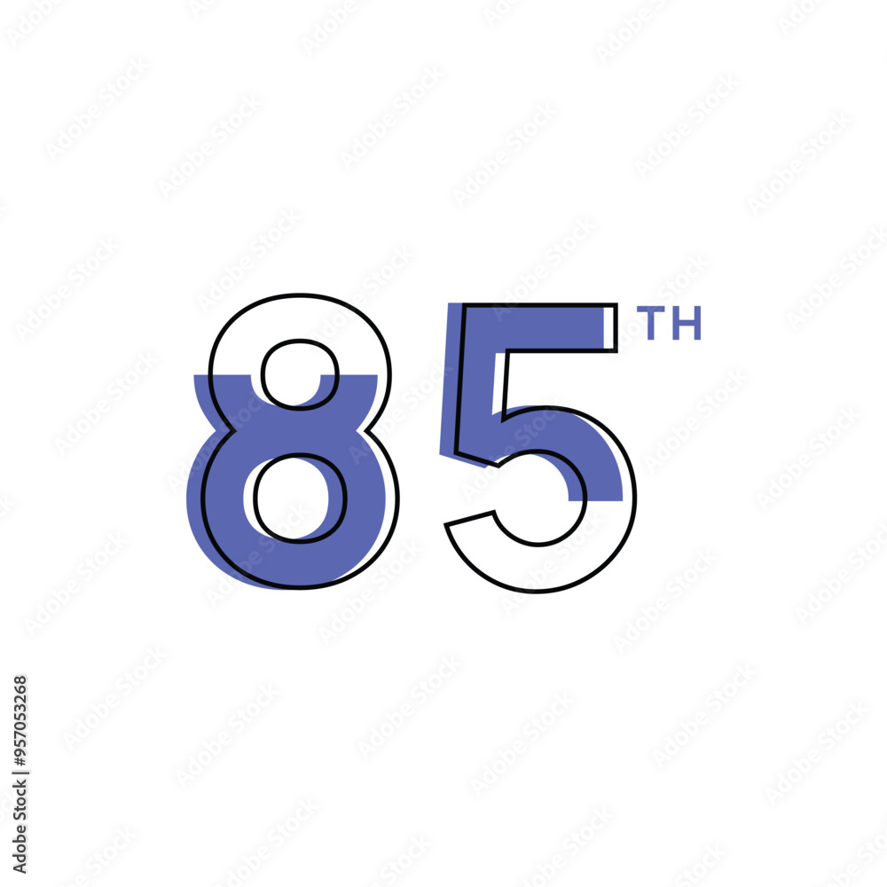 85 Th Anniversary Number Design Flat Style Collection Vector Template Illustration 85 Th Anniversary Number Design Flat Style Collection Vector Template Illustration