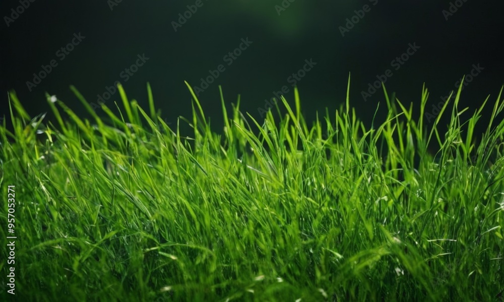 Obraz premium fresh green grass on black background photo