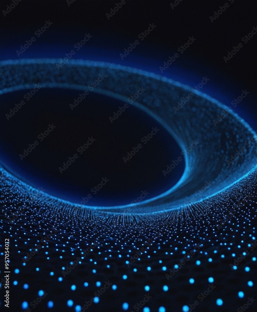 circular blue light in the middle black surface circular blue light in the middle black surface