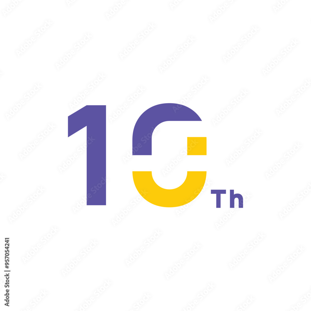 10 Th Anniversary Number Design Flat Style Collection Vector Template Illustration 10 Th Anniversary Number Design Flat Style Collection Vector Template Illustration