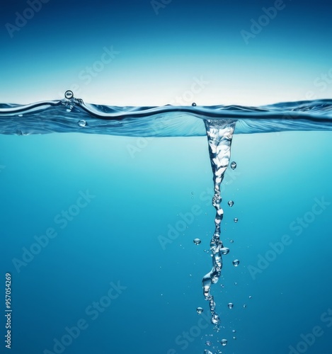 water splash with blue background