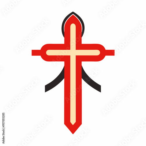 cross silhouette vector, a simple spiritual design, religion