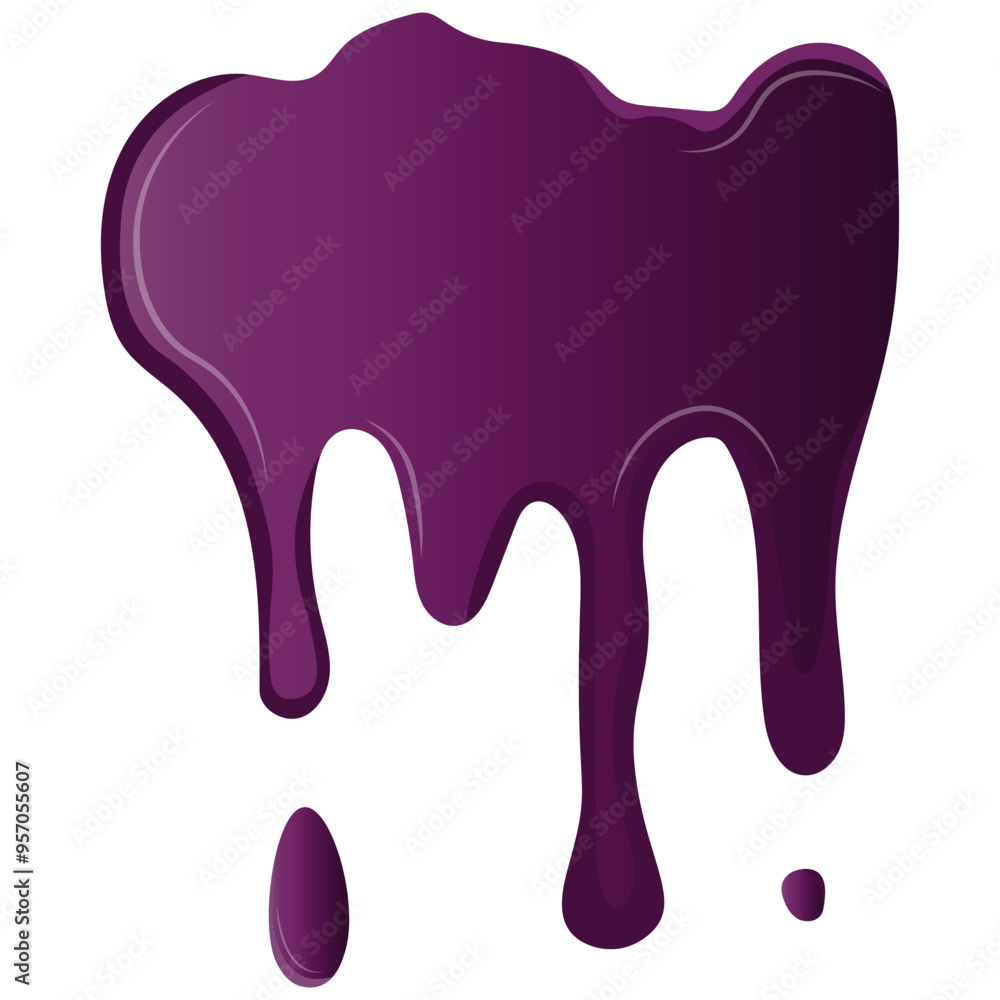 Grape Drip Illustration Design. Isolated on White Background.