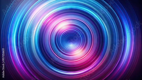 Vibrant circular gradient of blue, purple, and pink hues transitions smoothly from dark to light, radiating a mesmerizing, futuristic, and cosmic visual effect.