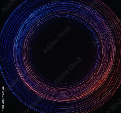 circular light trails in the dark photo