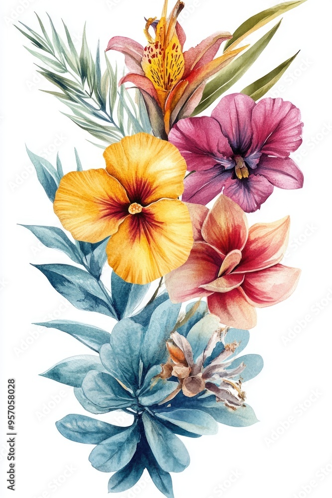 Flowers on White Background Flowers on White Background