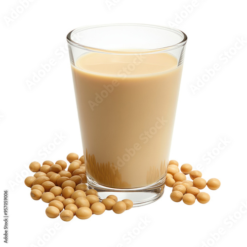 Soybean milk drink object isolated on transparent png.