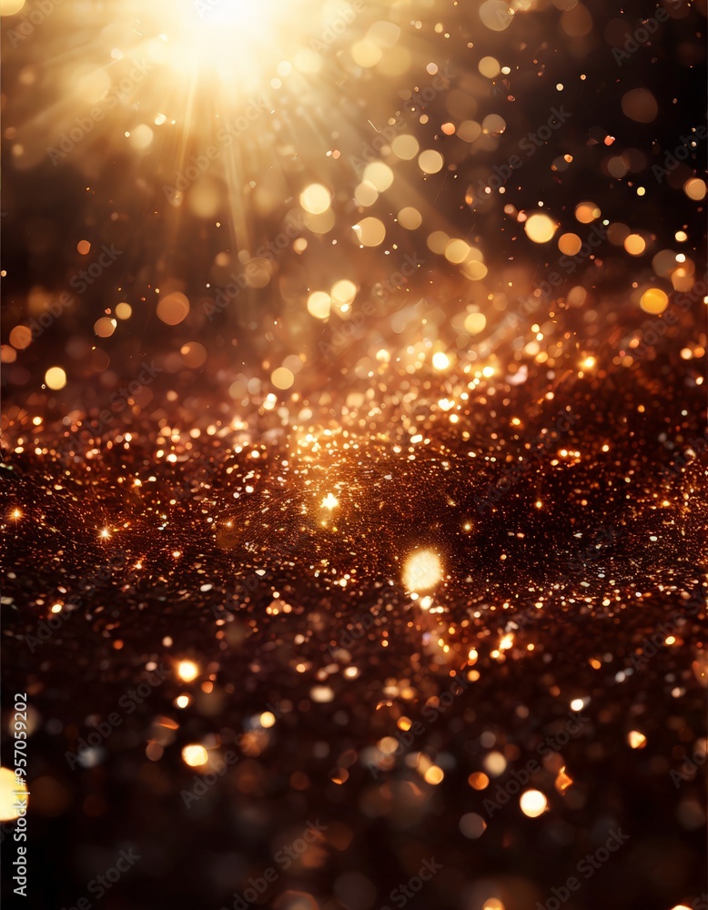 Obraz premium gold glitter background with bright light