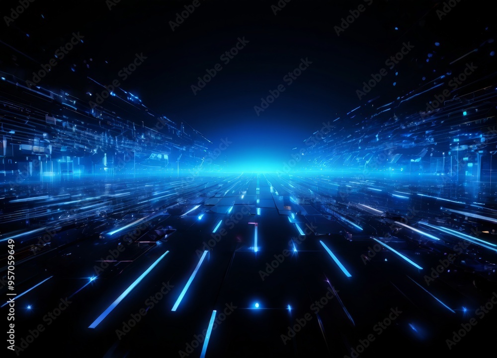 futuristic city with neon lights and lines futuristic city with neon lights and lines