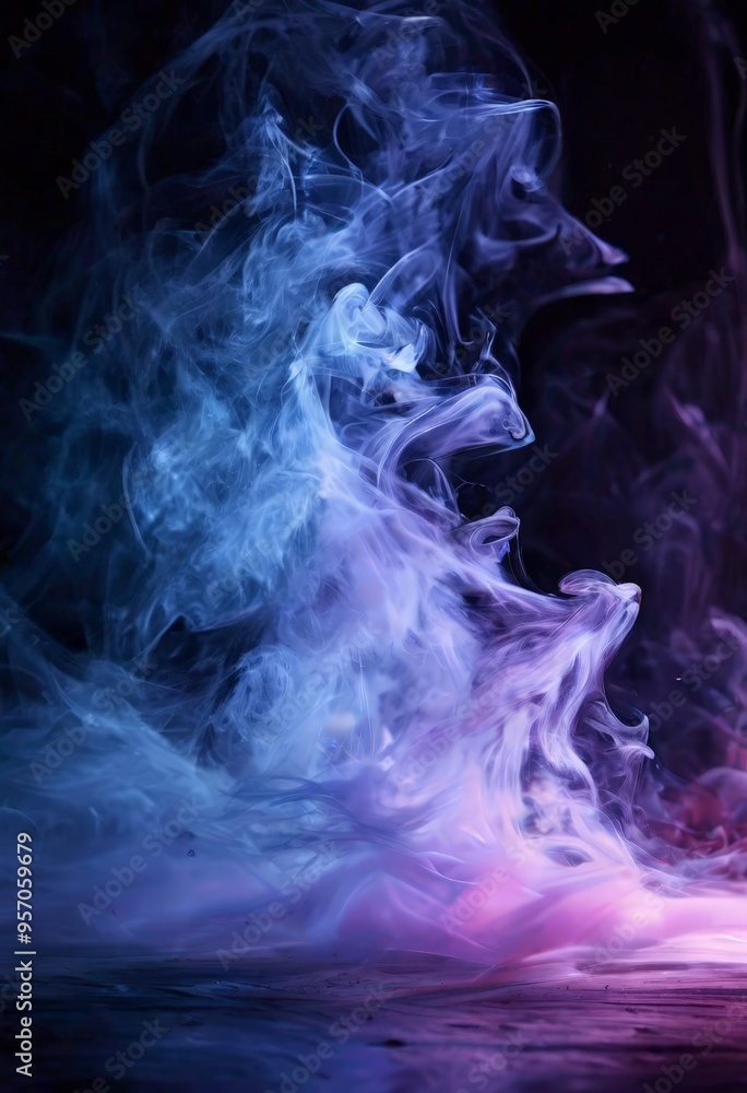 Obraz premium smoke cloud on black background