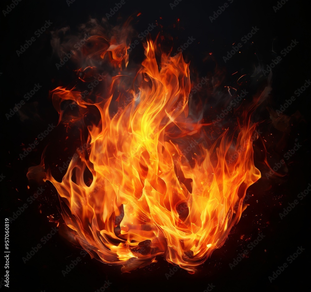 Obraz premium fire on black background