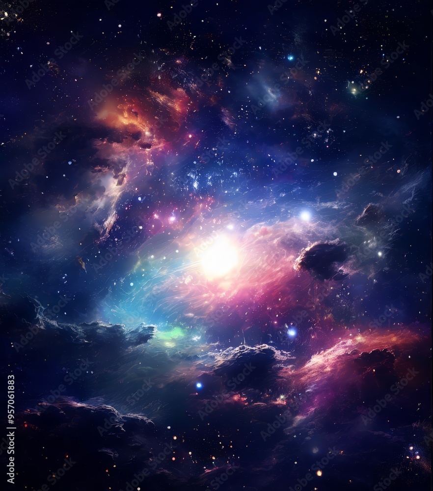 Fototapeta premium space scene with nebula and stars