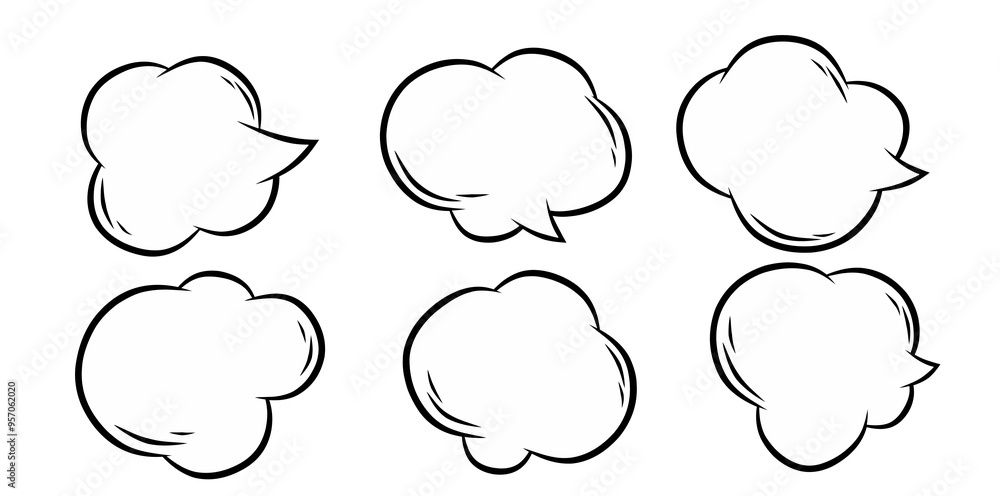 Fototapeta premium Simple Cloud Shape Variation illustration