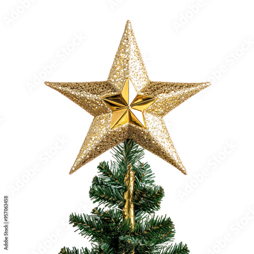  Tree topper object isolated on transparent png.