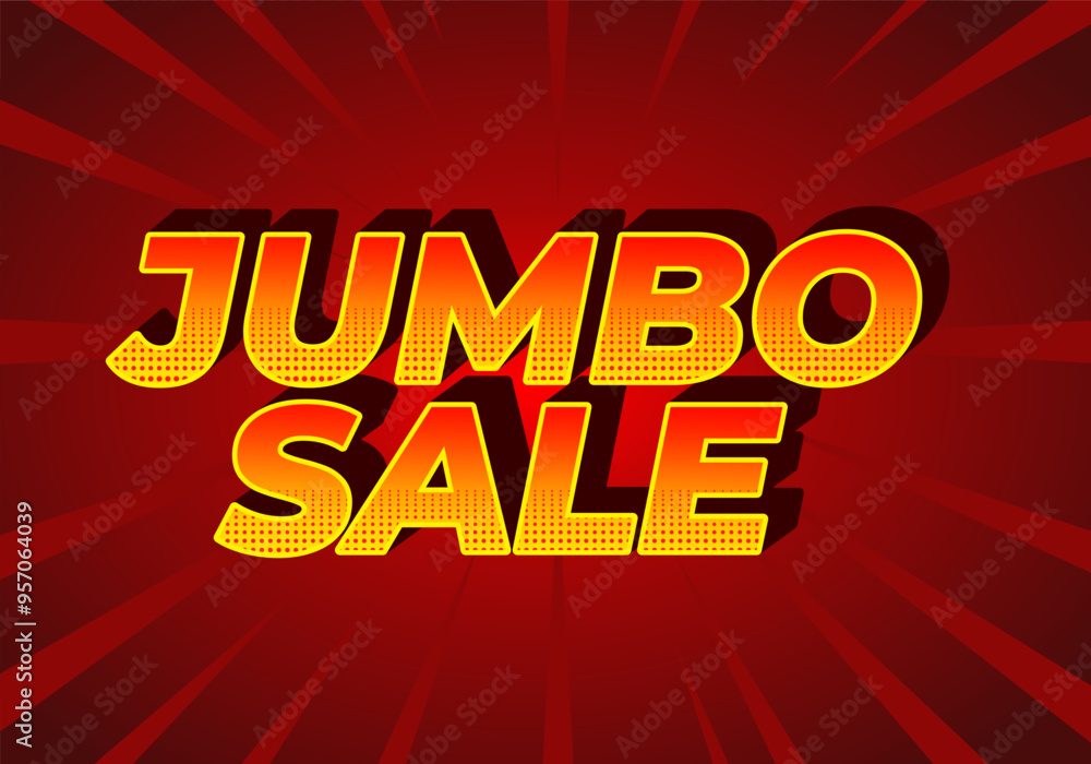 Jumbo sale. Text effect in modern colors with 3D style Jumbo sale. Text effect in modern colors with 3D style