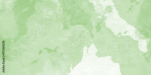 Green watercolor vector texture background for poster, cover, banner, flyer, cards.Beautiful green watercolor splash brushes.Ink paint brush stain. Green splatter spot. Watercolor pastel splash,