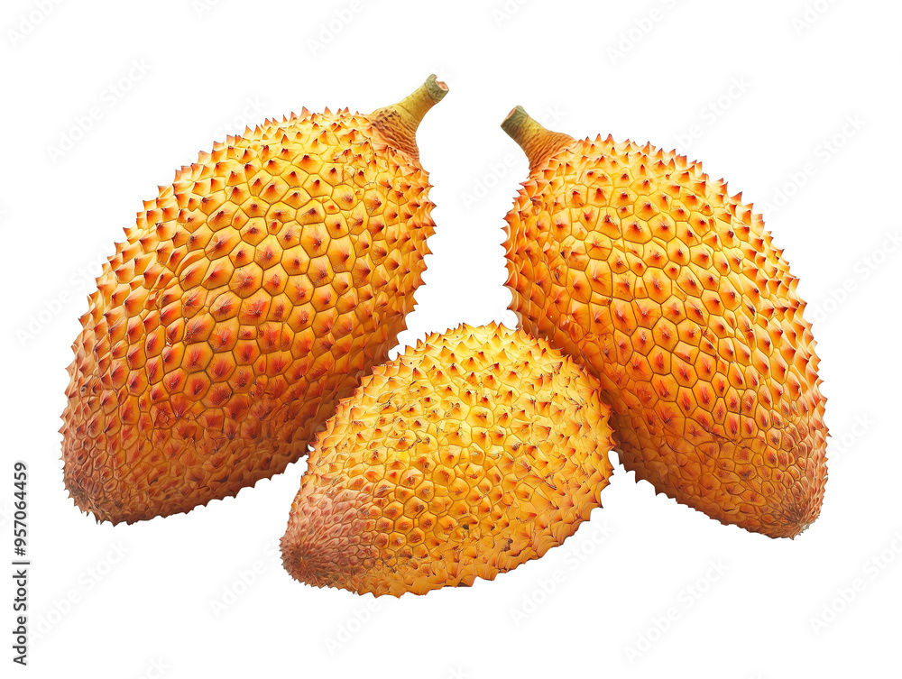 Three vibrant snake fruits isolated on PNG cutout transparent background. Three vibrant snake fruits isolated on PNG cutout transparent background.