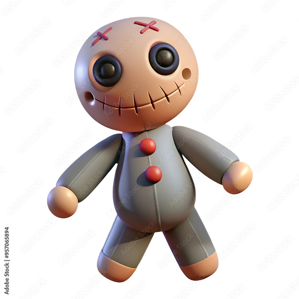 Fototapeta premium halloween doll on white background